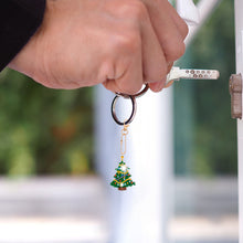 Load image into Gallery viewer, 5pcs Diamonds Painting Keychain Art Crafts DIY Christmas Key Ring for Xmas Decor