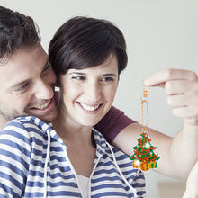 Load image into Gallery viewer, 5pcs Diamonds Painting Keychain Art Crafts DIY Christmas Key Ring for Xmas Decor