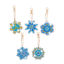 Load image into Gallery viewer, 5pcs Diamonds Painting Keychain Art Crafts DIY Christmas Key Ring for Xmas Decor