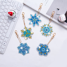 Load image into Gallery viewer, 5pcs Diamonds Painting Keychain Art Crafts DIY Christmas Key Ring for Xmas Decor