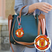 Load image into Gallery viewer, DIY Diamonds Painting Keychain Football Club Badge Round Drill Art Crafts Decor