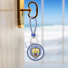Load image into Gallery viewer, DIY Diamonds Painting Keychain Football Club Badge Round Drill Art Crafts Decor