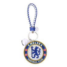 Load image into Gallery viewer, DIY Diamonds Painting Keychain Football Club Badge Round Drill Art Crafts Decor