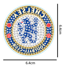 Load image into Gallery viewer, DIY Diamonds Painting Keychain Football Club Badge Round Drill Art Crafts Decor