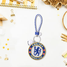 Load image into Gallery viewer, DIY Diamonds Painting Keychain Football Club Badge Round Drill Art Crafts Decor