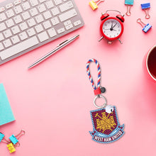 Load image into Gallery viewer, DIY Diamonds Painting Keychain Football Club Badge Round Drill Art Crafts Decor