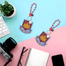 Load image into Gallery viewer, DIY Diamonds Painting Keychain Football Club Badge Round Drill Art Crafts Decor