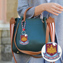 Load image into Gallery viewer, DIY Diamonds Painting Keychain Football Club Badge Round Drill Art Crafts Decor