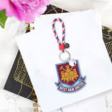 Load image into Gallery viewer, DIY Diamonds Painting Keychain Football Club Badge Round Drill Art Crafts Decor