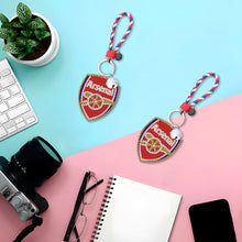 Load image into Gallery viewer, DIY Diamonds Painting Keychain Football Club Badge Round Drill Art Crafts Decor