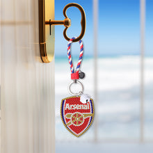 Load image into Gallery viewer, DIY Diamonds Painting Keychain Football Club Badge Round Drill Art Crafts Decor