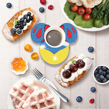 Load image into Gallery viewer, DIY Diamonds Mosaic Cup Cushion Anti-scald Wooden Cartoon Cup Mat for Kids Gifts