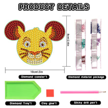 Load image into Gallery viewer, DIY Diamonds Mosaic Cup Cushion Anti-scald Wooden Cartoon Cup Mat for Kids Gifts