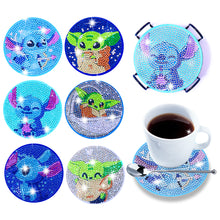 Load image into Gallery viewer, DIY Diamonds Painting Coaster with Rack Woody Cartoon Cup Mat Home Accessories