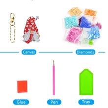 Load image into Gallery viewer, DIY Diamonds Painting Keychain Art Crafts Cartoon Key Ring Crystal for Kids Gift