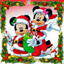 Load image into Gallery viewer, Diamond Painting - Full Round - Christmas Disney Mickey Minnie (30*30CM)