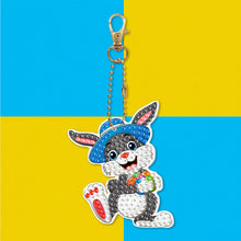 Load image into Gallery viewer, 5pcs DIY Animal Key Chains Craft Handmade Double Sided Rabbit Pattern for Gifts