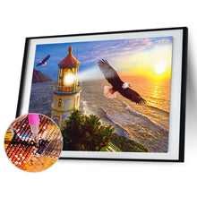 Load image into Gallery viewer, Diamond Painting - Full Round - lighthouse house by the sea (50*40CM)