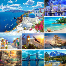 Load image into Gallery viewer, Diamond Painting - Full Round - lighthouse house by the sea (50*40CM)