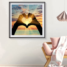 Load image into Gallery viewer, Diamond Painting - Full Round - couple love gesture (30*30CM)