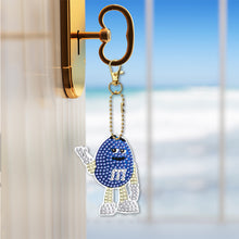 Load image into Gallery viewer, 6pcs DIY Double Sided Diamond Keychains Chocolate Beans Craft for Gifts (YS119)