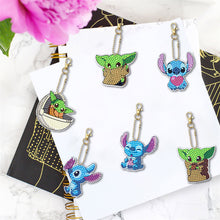 Load image into Gallery viewer, 6pcs DIY Double Sided Handmade Diamond Keychains Yoda Stitzer for Gifts (YS120)