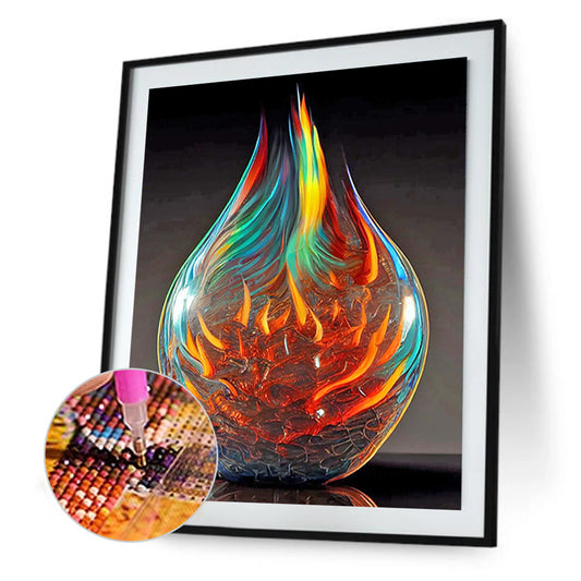 Diamond Painting - Full Round - glass fire sculpture (30*40CM)