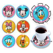 Load image into Gallery viewer, 6pcs DIY Diamonds Painting Coaster Mickey Minnie Wooden for Kids Gifts (Y1101)