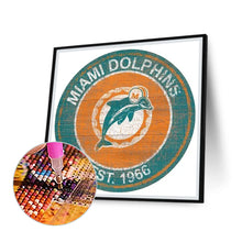 Load image into Gallery viewer, Diamond Painting - Full Round - miami dolphins football team (30*30CM)
