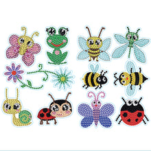 Load image into Gallery viewer, 2 Sheets Diamonds Painting Sticker DIY Cartoon Animals Paster Home Decor (BT129)