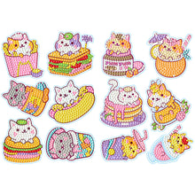 Load image into Gallery viewer, 2 Sheets Diamonds Painting Sticker DIY Art Cartoon Cat Paster Home Decor (BT142)