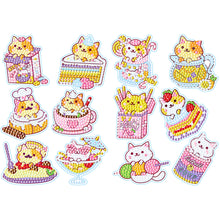 Load image into Gallery viewer, 2 Sheets Diamonds Painting Sticker DIY Art Cartoon Cat Paster Home Decor (BT143)