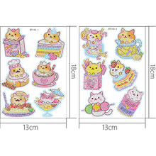 Load image into Gallery viewer, 2 Sheets Diamonds Painting Sticker DIY Art Cartoon Cat Paster Home Decor (BT143)