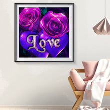 Load image into Gallery viewer, Diamond Painting - Full Round - butterfly red rose (30*30CM)