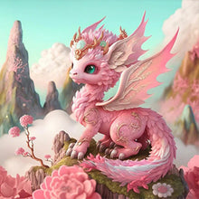 Load image into Gallery viewer, Diamond Painting - Full Round - pink cute dinosaur (30*30CM)