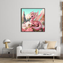 Load image into Gallery viewer, Diamond Painting - Full Round - pink cute dinosaur (30*30CM)