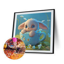 Load image into Gallery viewer, Diamond Painting - Full Round - Light Blue Potted Plant Zodiac Rabbit (30*30CM)