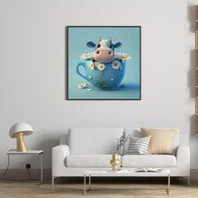 Load image into Gallery viewer, Diamond Painting - Full Round - Light Blue Potted Plant Zodiac Ox (30*30CM)