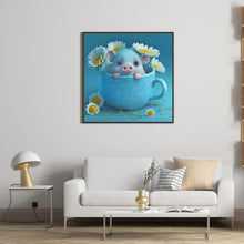 Load image into Gallery viewer, Diamond Painting - Full Round - Light Blue Potted Plant Zodiac Pig (30*30CM)