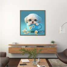 Load image into Gallery viewer, Diamond Painting - Full Round - Light Blue Potted Zodiac Dog (30*30CM)