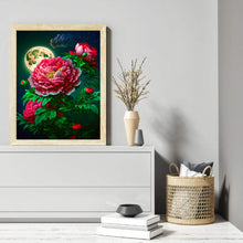 Load image into Gallery viewer, Diamond Painting - Full Round - Peony-Blooming and full moon (30*40CM)
