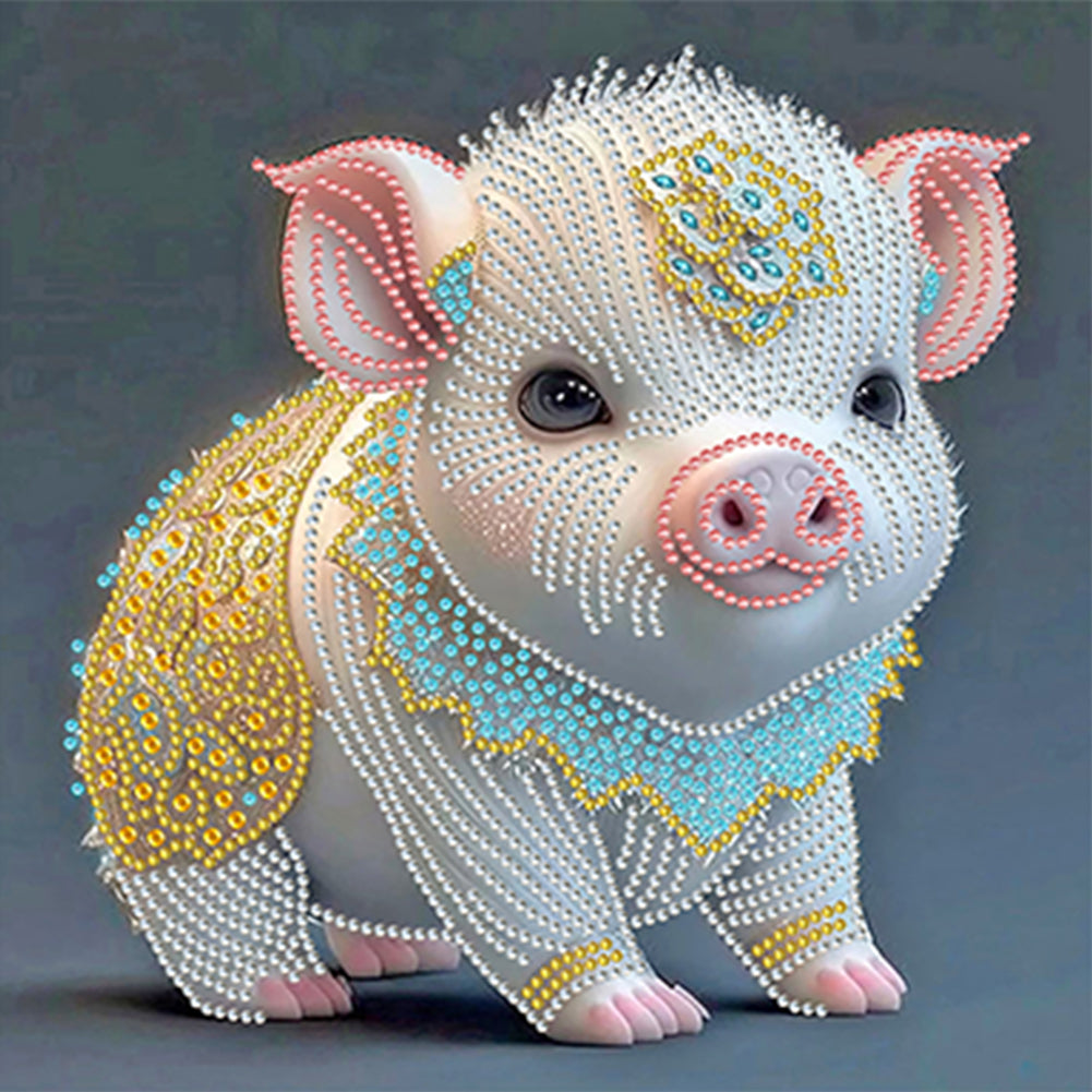 Diamond Painting - Partial Special Shaped - Chinese Zodiac - Pig (30*30CM)