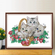 Load image into Gallery viewer, Diamond Painting - Partial Special Shaped - flower cat (40*30CM)