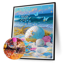 Load image into Gallery viewer, Diamond Painting - Partial Special Shaped - dreamy seaside beach shells (30*40CM)