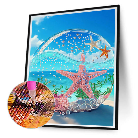 Diamond Painting - Partial Special Shaped - dreamy seaside beach shells (30*40CM)