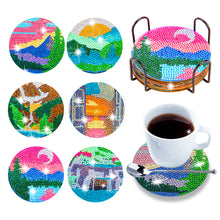 Load image into Gallery viewer, 6/8pcs Anti Slip Coasters with Holder DIY for Tabletop Protection (BD013)