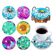 Load image into Gallery viewer, 6/8pcs Anti Slip Coasters with Holder DIY for Tabletop Protection (BD016)