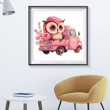 Load image into Gallery viewer, Diamond Painting - Full Round - pink flower owl (30*30CM)