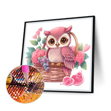Load image into Gallery viewer, Diamond Painting - Full Round - pink flower owl (30*30CM)