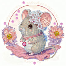 Load image into Gallery viewer, Diamond Painting - Partial Special Shaped - Comic version of the zodiac rat (30*30CM)